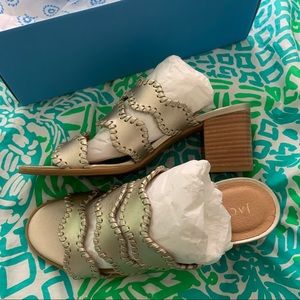 ✨ Jack Rogers Gold Logan Mid Heel | Size 7.5